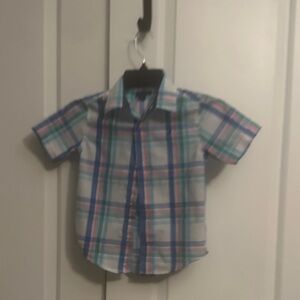 Plaid Kids Shirt - Blue and Pink
